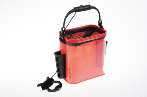 Sac semi-rigide avec façade transparente et fermeture de sécurité en filet plastifié.